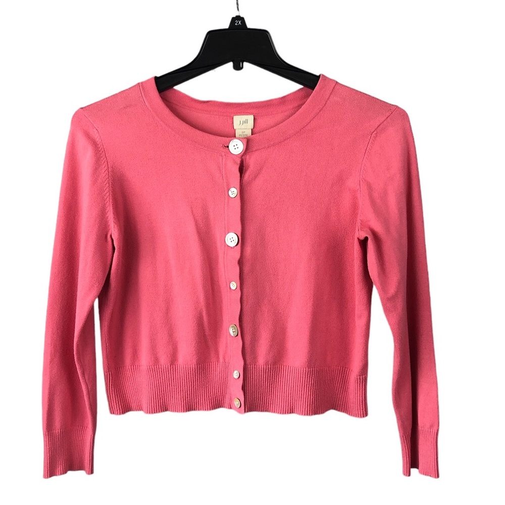 SWEATER - Women's J. Jill Salmon Colored Cropped Button Front Sweater. Size SP